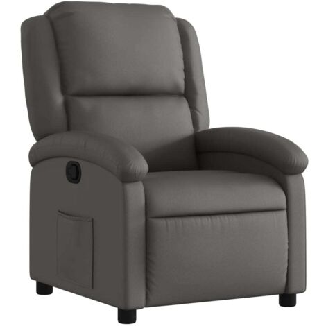 Relaxsessel Grau Echtleder vidaXL