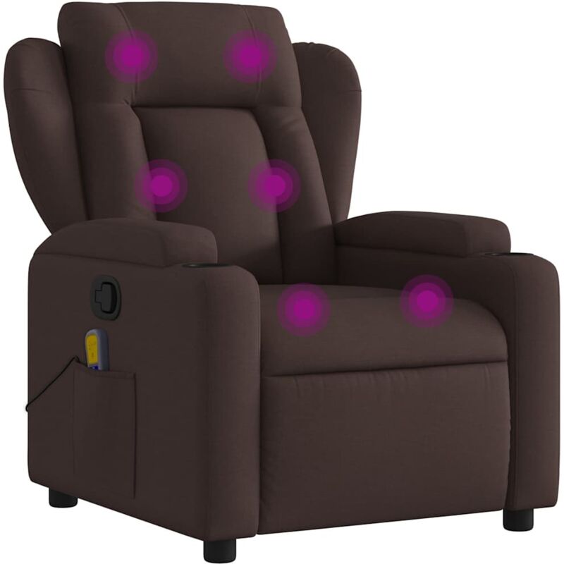 Massagesessel Dunkelbraun Stoff - Vidaxl