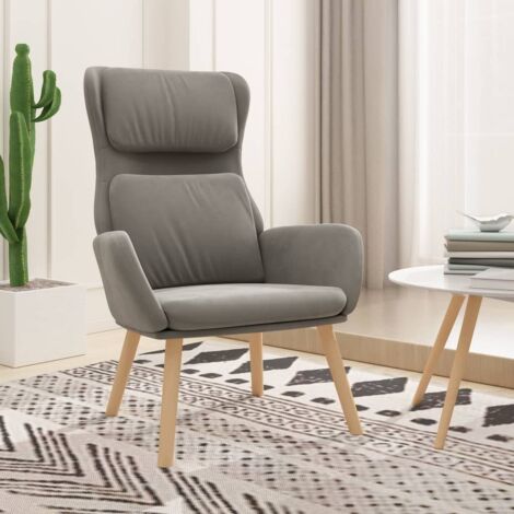 Relaxsessel Hellgrau Velours