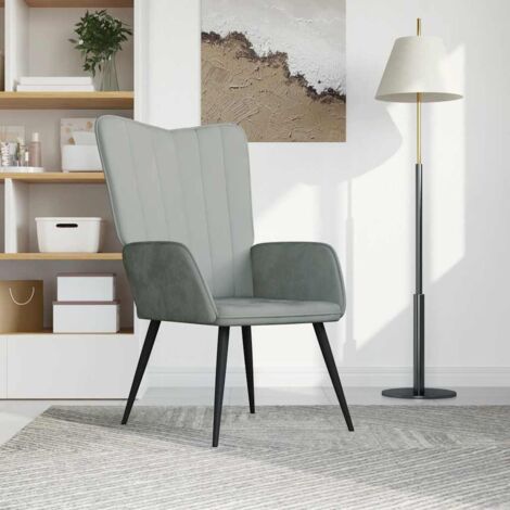 Relaxsessel Hellgrau Velours