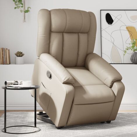 Relaxsessel mit Aufstehhilfe Cappuccino-Braun Kunstleder vidaXL