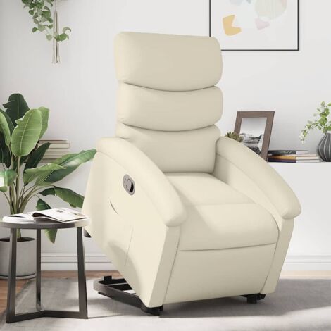 Relaxsessel mit Aufstehhilfe Creme Kunstleder vidaXL