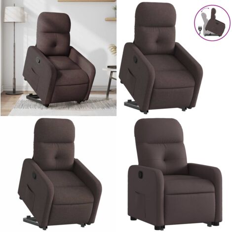 Relaxsessel mit Aufstehhilfe Dunkelbraun Stoff - Relaxsessel - Fernsehsessel - TV-Sessel - Elektrischer Lift - Aufstehhilfe - Home & Living