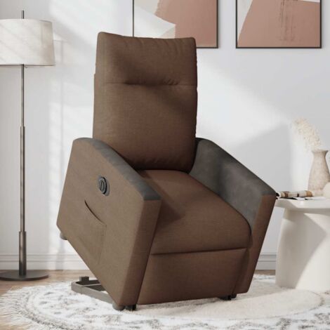 Relaxsessel mit Aufstehhilfe Elektrisch Braun Stoff vidaXL