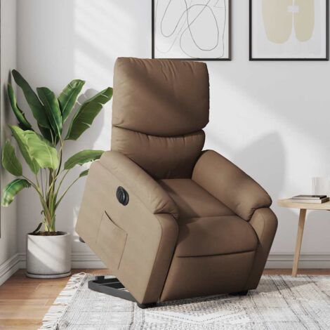 Relaxsessel mit Aufstehhilfe Elektrisch Braun Stoff vidaXL