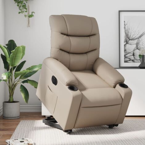 Relaxsessel mit Aufstehhilfe Elektrisch Cappuccino Kunstleder vidaXL