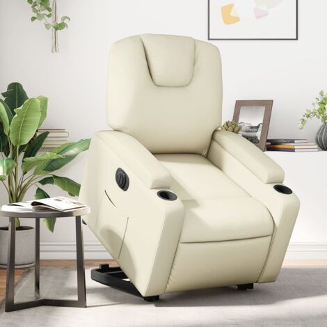 Relaxsessel mit Aufstehhilfe Elektrisch Creme Kunstleder vidaXL