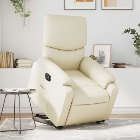 Relaxsessel mit Aufstehhilfe Elektrisch Creme Kunstleder vidaXL