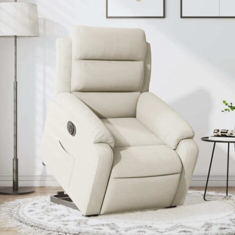 Relaxsessel mit Aufstehhilfe Elektrisch Creme Samt vidaXL