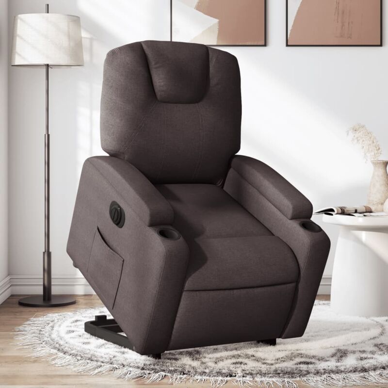 Relaxsessel Mit Aufstehhilfe Elektrisch Dunkelbraun Stoff - Vidaxl