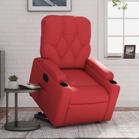 Relaxsessel mit Aufstehhilfe Elektrisch Rot Kunstleder vidaXL