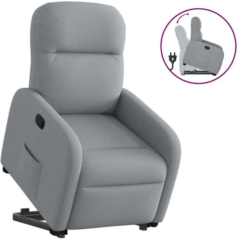 Relaxsessel Mit Aufstehhilfe Hellgrau Stoff - Vidaxl