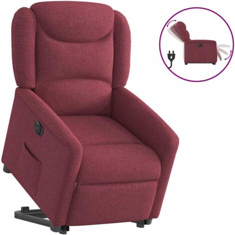Relaxsessel mit Aufstehhilfe Elektrisch Weinrot Stoff vidaXL