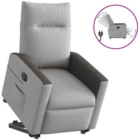 Relaxsessel mit Aufstehhilfe Elektrisch Wolkengrau Stoff vidaXL
