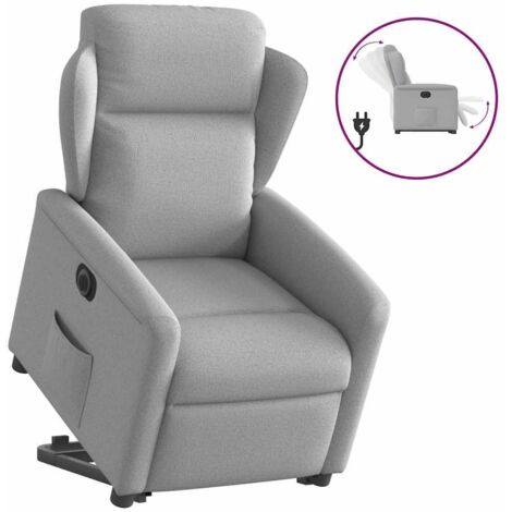 Relaxsessel mit Aufstehhilfe Elektrisch Wolkengrau Stoff vidaXL