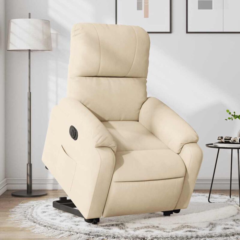 Vidaxl Relaxsessel Mit Aufstehhilfe Elektrisch Creme Mikrofasergewebe