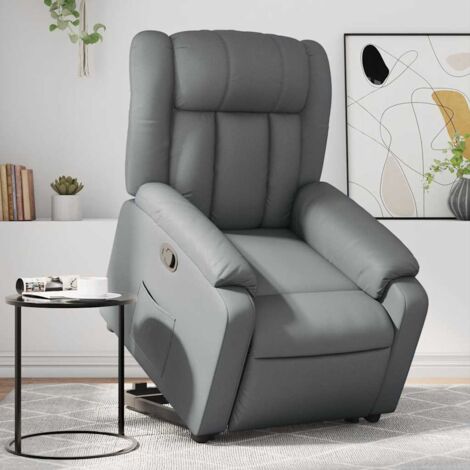 Relaxsessel mit Aufstehhilfe Grau Kunstleder vidaXL