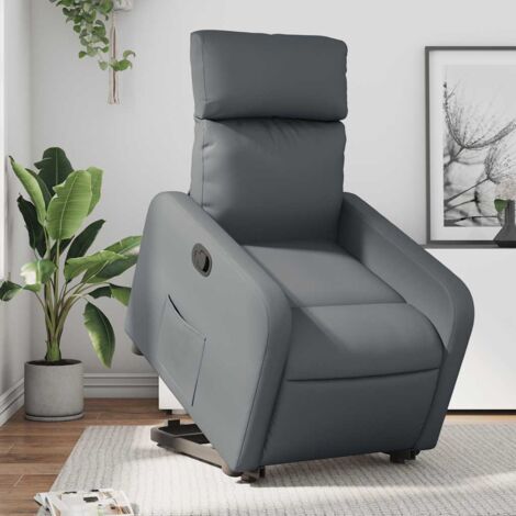 Relaxsessel mit Aufstehhilfe Grau Kunstleder vidaXL