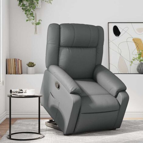 Relaxsessel mit Aufstehhilfe Grau Kunstleder vidaXL