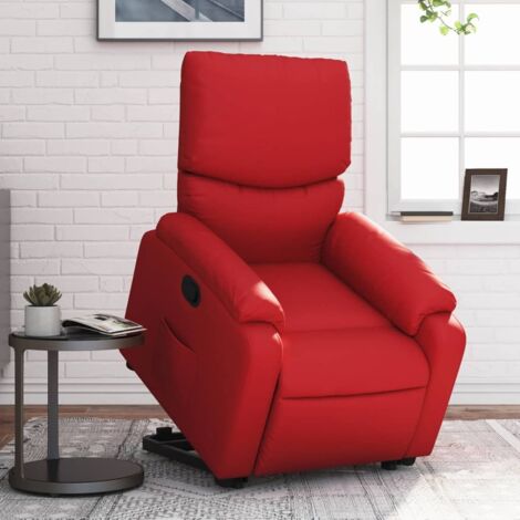 Relaxsessel mit Aufstehhilfe Rot Kunstleder vidaXL