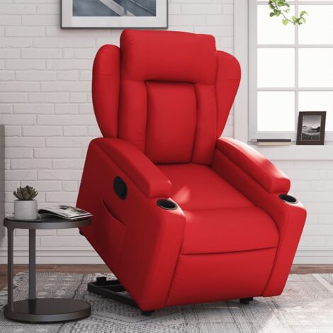 Relaxsessel mit Aufstehhilfe Rot Kunstleder vidaXL