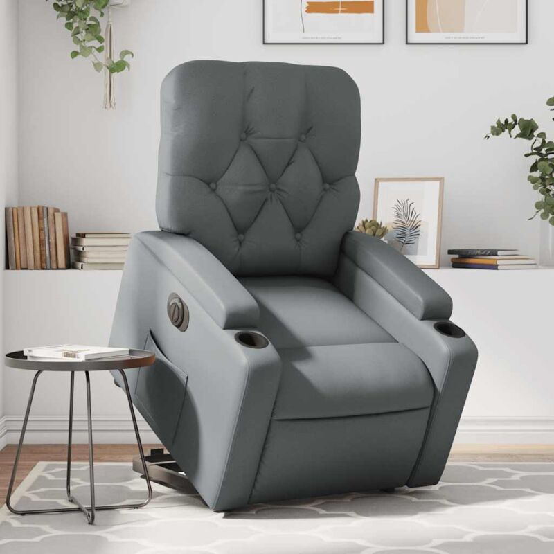 Relaxsessel Mit Aufstehhilfe Elektrisch Grau Kunstleder Vidaxl