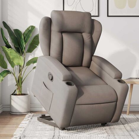 Relaxsessel mit Aufstehhilfe Taupe Stoff vidaXL597572
