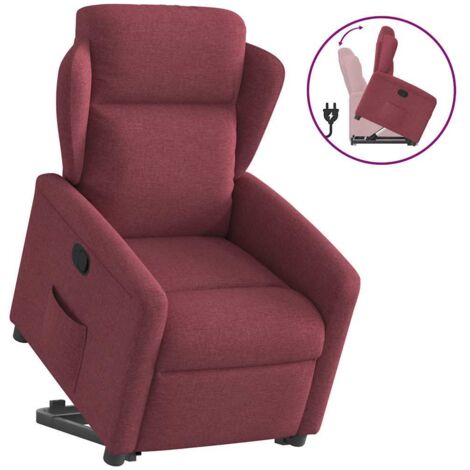 Relaxsessel mit Aufstehhilfe Weinrot Stoff vidaXL583529