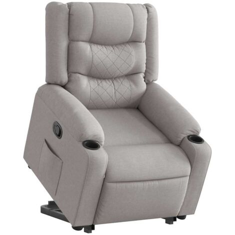 Relaxsessel mit Aufstehhilfe Wolkengrau Stoff vidaXL