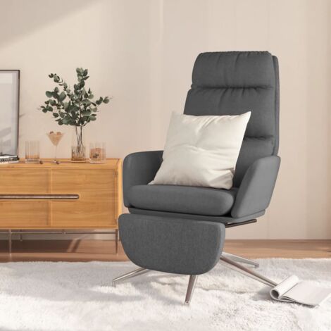 MAISON CHIC Relaxsessel mit Fußstütze Wohnzimmerstuhl Stuhl für Esszimmer Wohnzimmer & Schlafzimmer Dunkelgrau Stoff DE68149