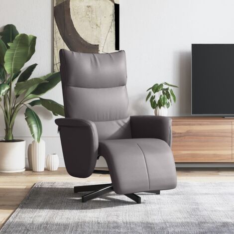 Relaxsessel mit Fußteil Grau Kunstleder vidaXL49685