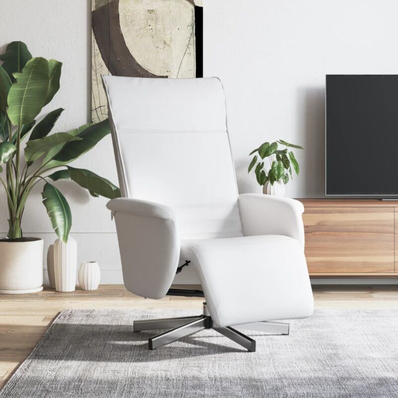 Relaxsessel Mit Fußteil Weiß Kunstleder Vidaxl