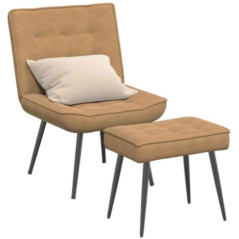 Relaxsessel mit Hocker Braun Samt vidaXL