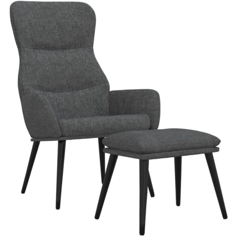 Relaxsessel mit Hocker Dunkelgrau Stoff vidaXL332851