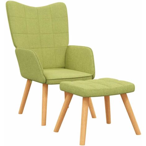 Relaxsessel mit Hocker Grün Stoff vidaXL