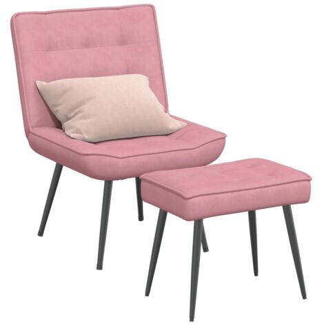 Relaxsessel mit Hocker Rosa Samt vidaXL