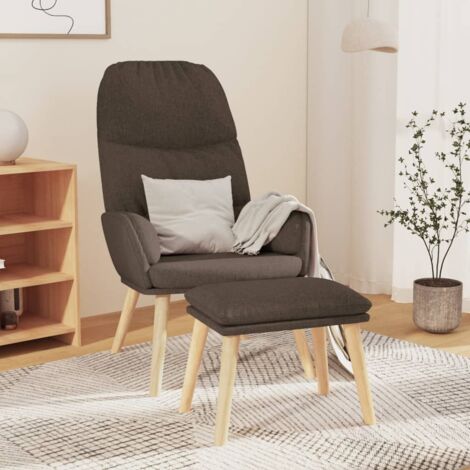 Relaxsessel mit Hocker Taupe Stoff vidaXL