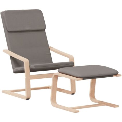 Relaxsessel mit Hocker Taupe Stoff vidaXL