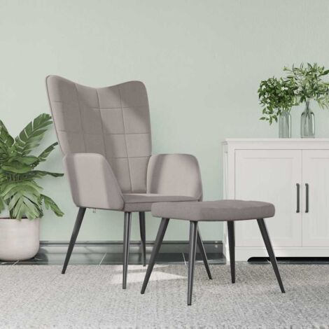 Relaxsessel mit Hocker Taupe Stoff vidaXL