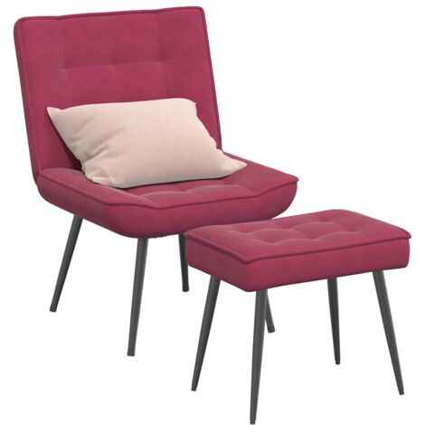 Relaxsessel mit Hocker Weinrot Samt vidaXL577820