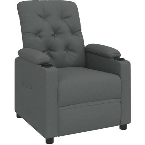 Relaxsessel Ruhesessel  TV Sessel Dunkelgrau Stoff DE66374