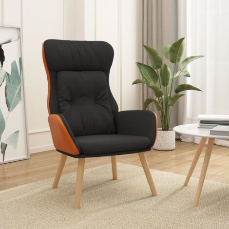 Relaxsessel Schwarz Stoff und PVC vidaXL