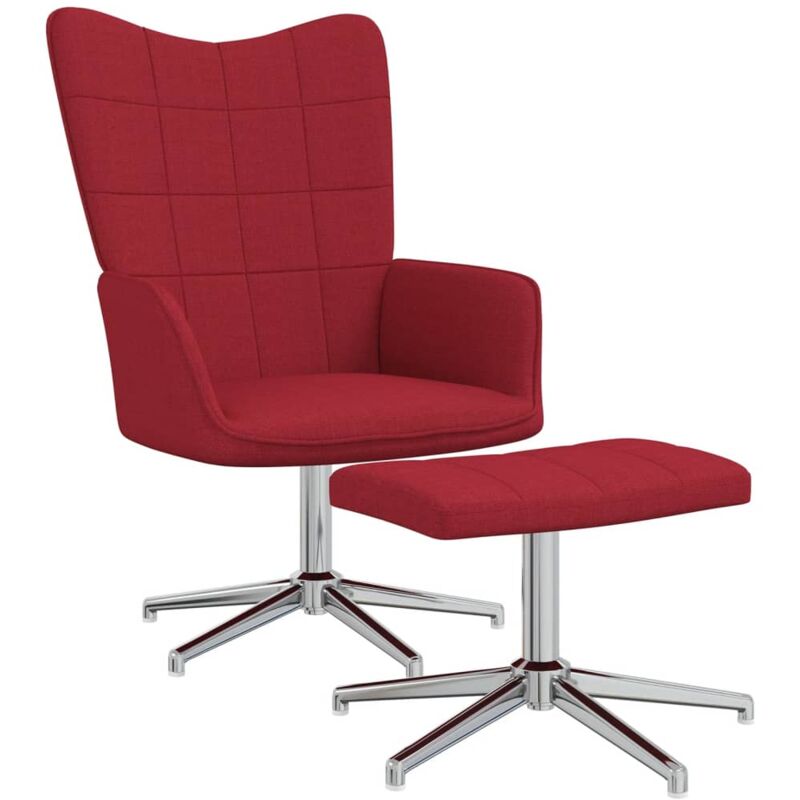 Vidaxl - Relaxsessel Stoff mit Hocker Weinrot - Rot