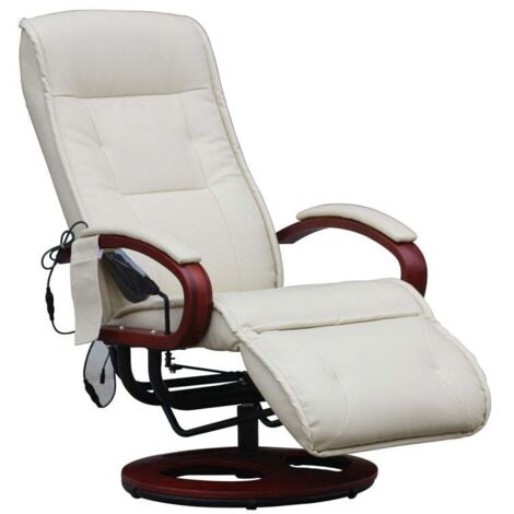 Relaxsessel Terni II mit Massage Leder, creme