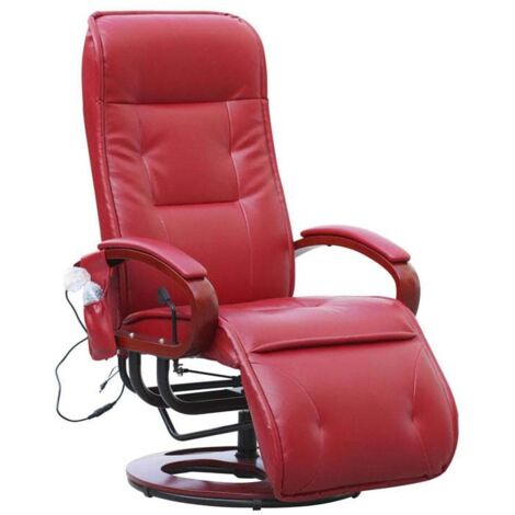 Relaxsessel Terni II mit Massage Leder, rot