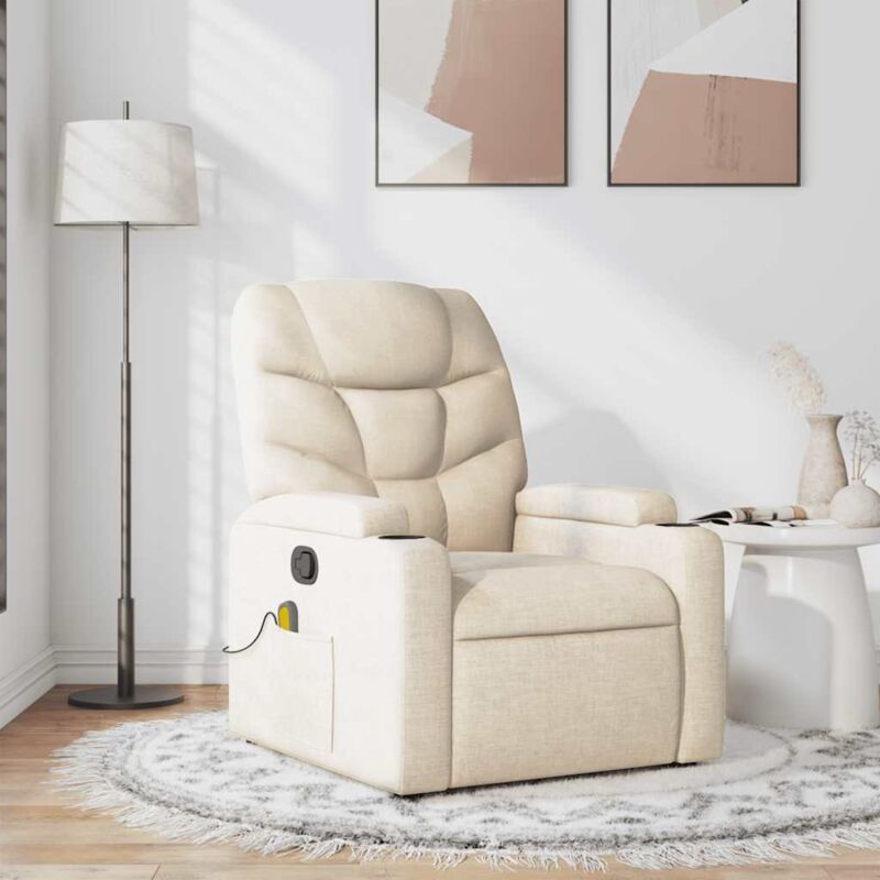 Massagesessel Creme Stoff - Vidaxl