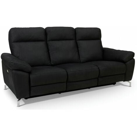 FURNHOUSE Relaxsofa Schwarz Stoff 3-Sitzer Selesta - Schwarz