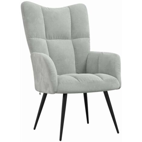 Relaxstuhl Hellgrau 70 x 61 x 96,5 cm Samt vidaXL