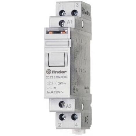 Relè a impulso Guida DIN Finder 20.22.9.024.4000 2 NA 24 V/DC 16 A 4000 VA 1 pz.