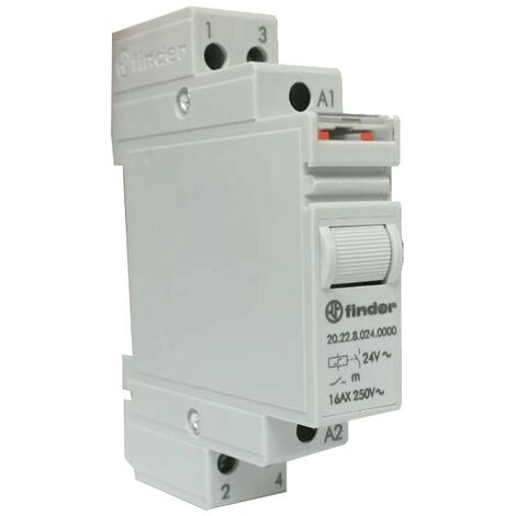 Relè ad impulsi modulare 2 contatti no, 16 a, bobina ac 24 v finder 202280240000